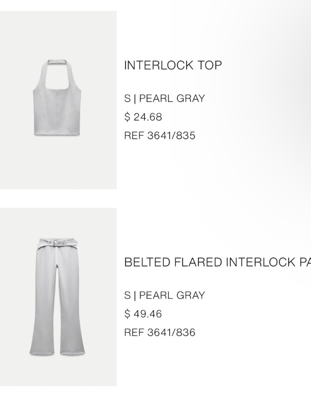 ZARA GREY HALTER TOP AND PANTS SET